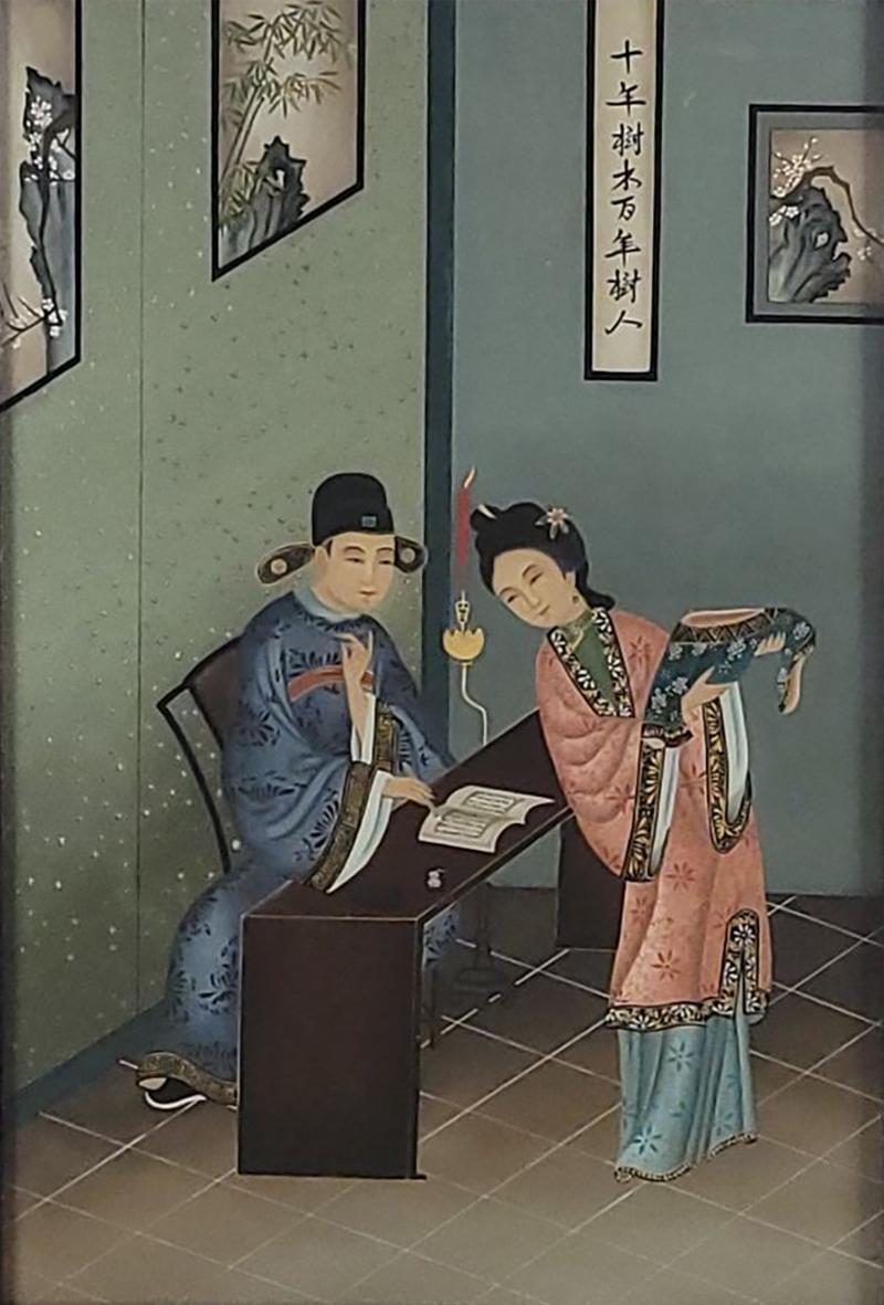 Reverse Glass Painting China circa 1900