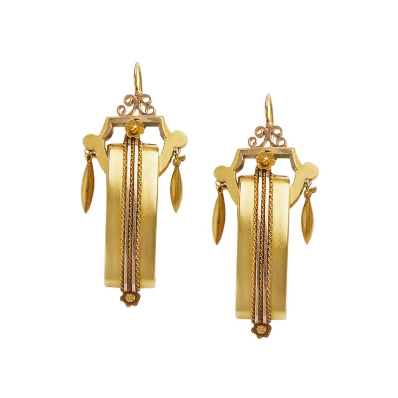 Revival 15k Gold Pendant Earrings