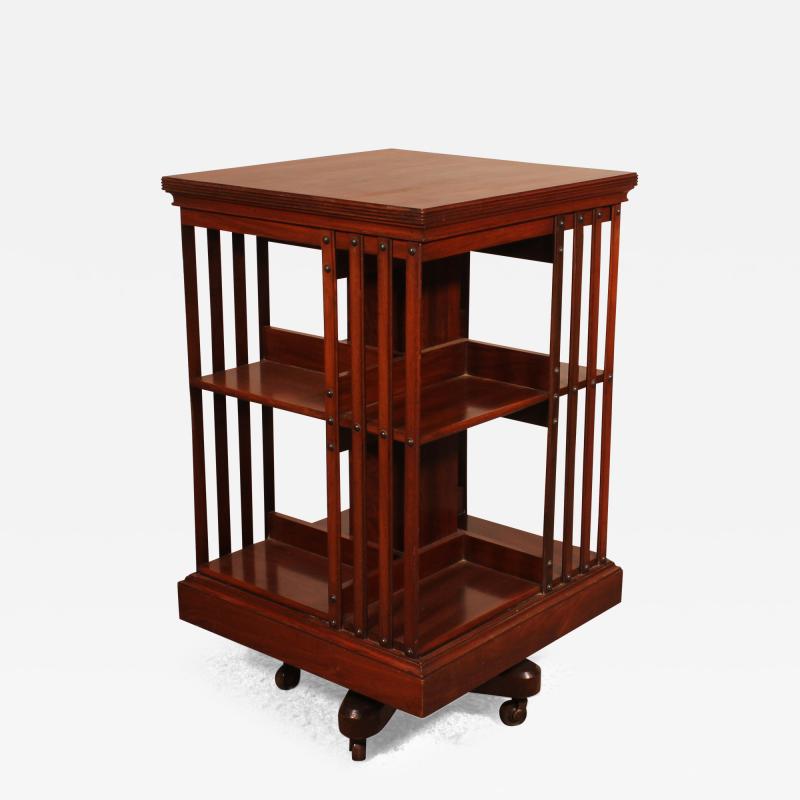 Revolving Bookcase In Walnut With Iron Base 19th Century