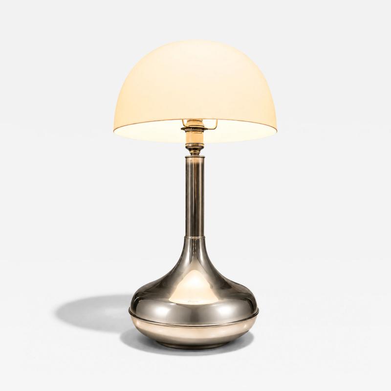 Rewired Brazilian Modern Table Lamp in Chrome Metal and Acrylic Shade