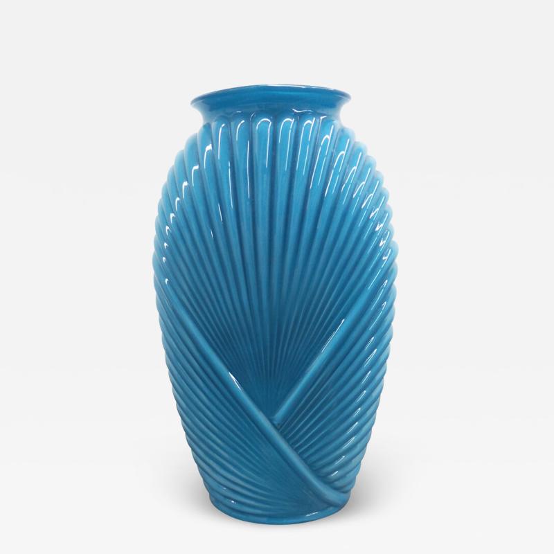 Ribbed Art Deco Glass Vase