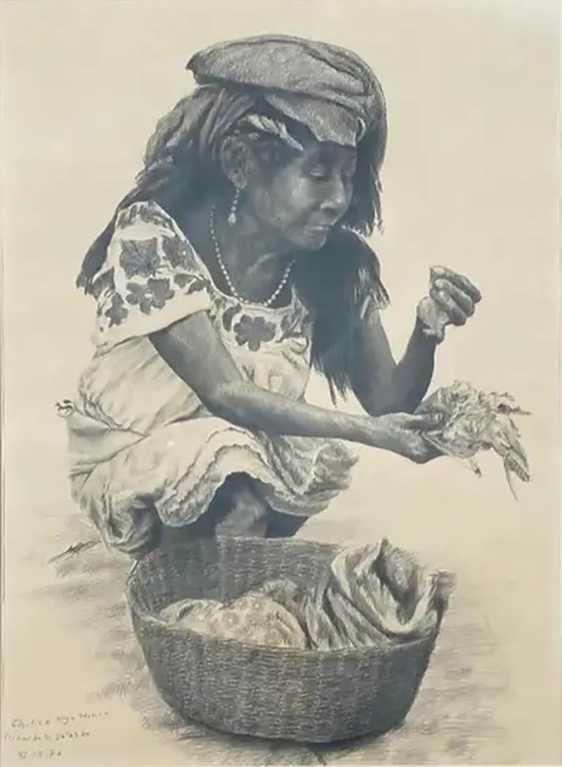 Ricardo H Salazar 1976 Mexican Ricardo H Salazar Pencil Drawing Paper Hidalgo MX