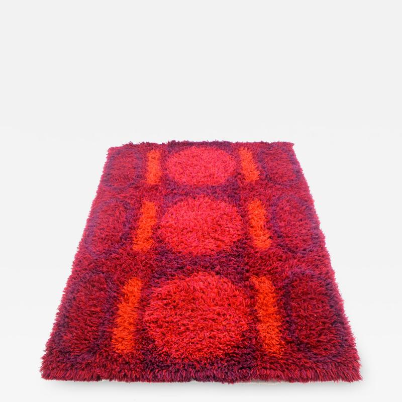 Rich Vibrant Danish Modern Rya Rug