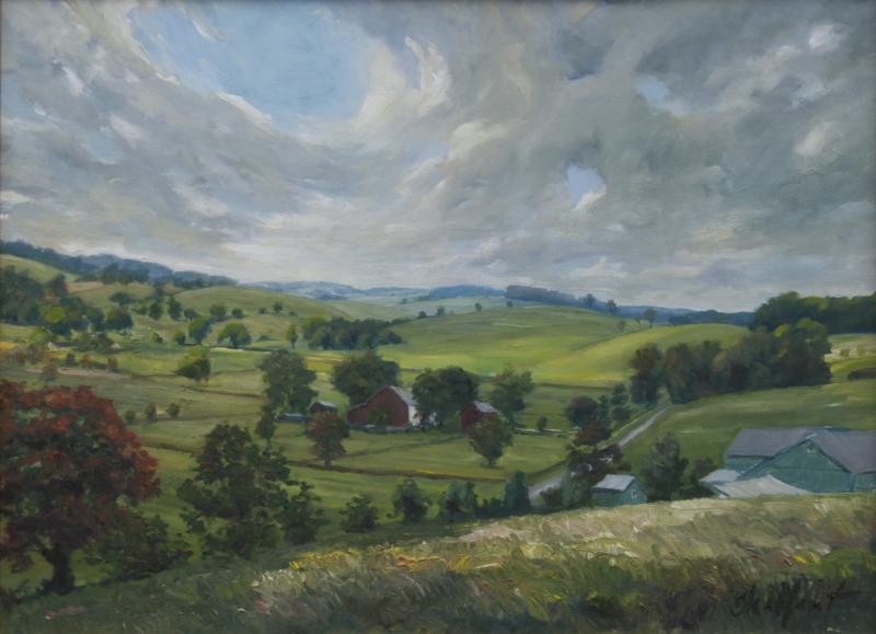 Richard Barnard Chalfant Doe Run Oil on Panel by Richard Chalfant