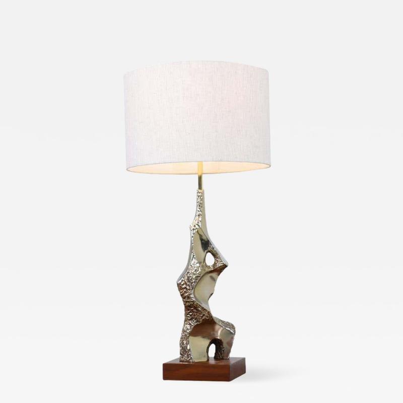 Richard Barr Richard Barr Brutalist Brass Table Lamp for Laurel Lamp Co 