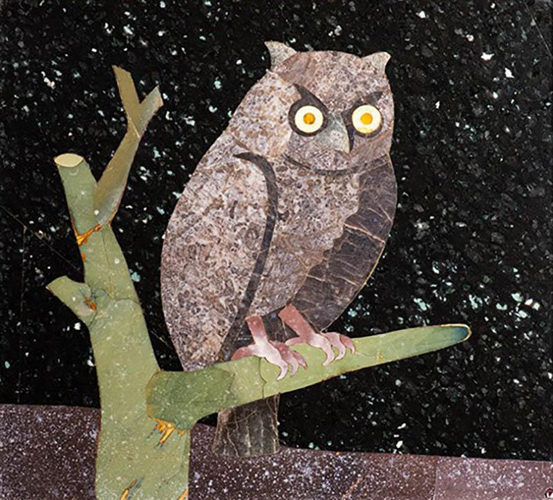 Richard Blow Pietre Dure Owl Panel