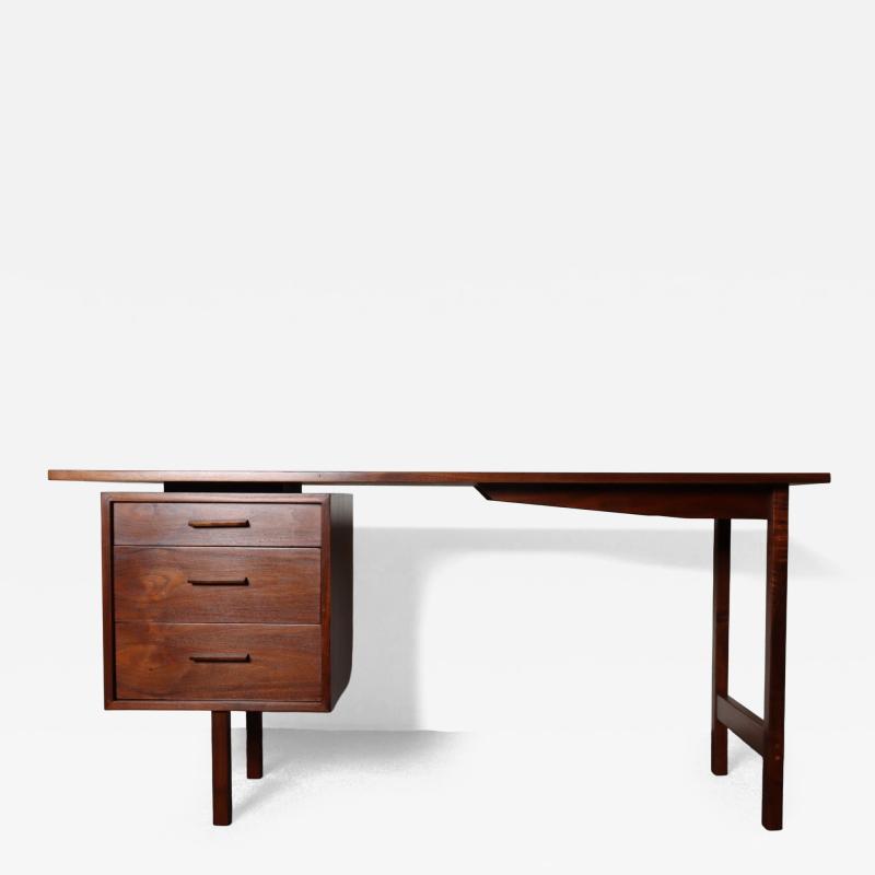 Richard Ernst Artschwager Mid Century American Modern Studio Craft Walnut Desk by Richard Artschwager