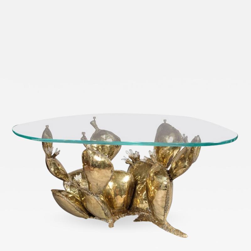 Richard Faure Sculpture Coffee Table Prickly Pear by Richard Faure France circa 1975