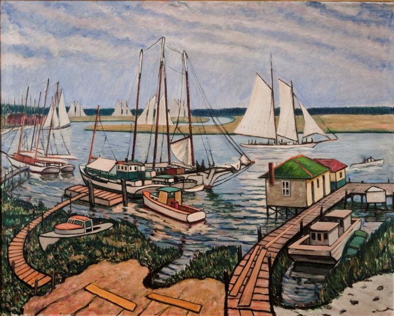 Richard Hayley Lever Boats in the Harbor 