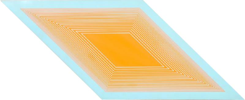 Richard Joseph Anuszkiewicz Orange on Blue Rhombus from Volumes Variable Multiple