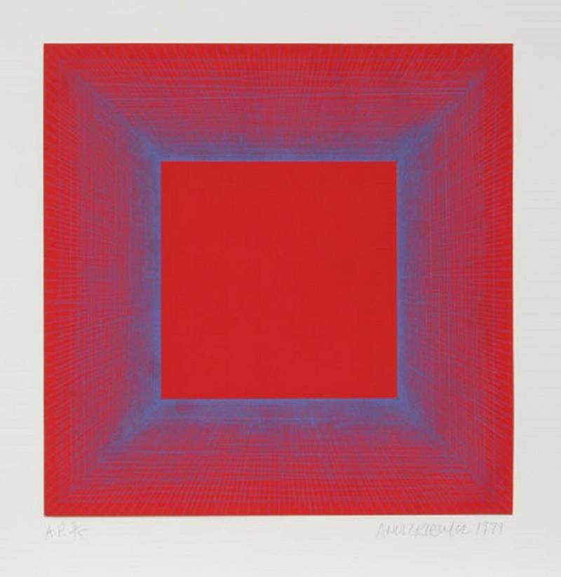 Richard Joseph Anuszkiewicz Summer Suite Red with Blue 