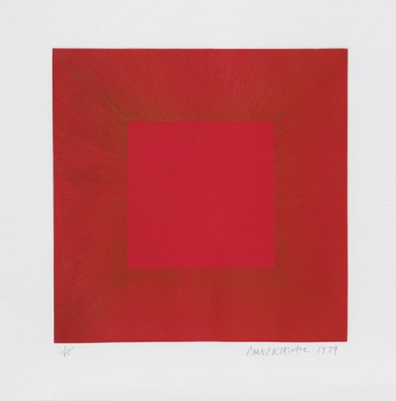 Richard Joseph Anuszkiewicz Summer Suite Red with Gold I 