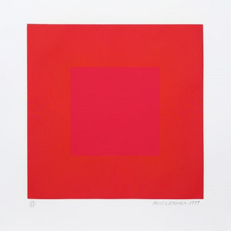 Richard Joseph Anuszkiewicz Summer Suite Red with Gold IV 
