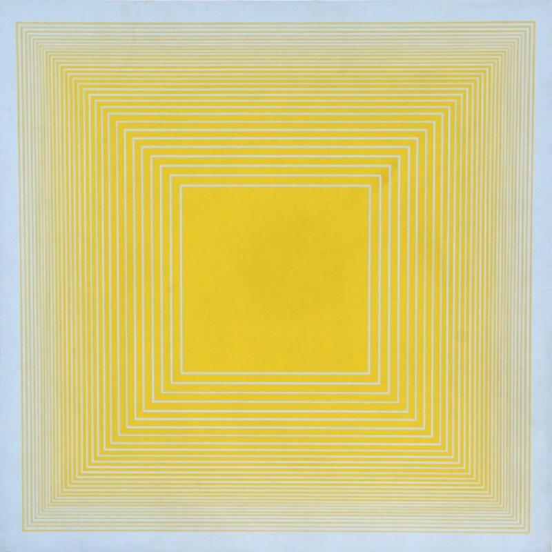 Richard Joseph Anuszkiewicz Yellow on Blue Square from Volumes Variable Multiple