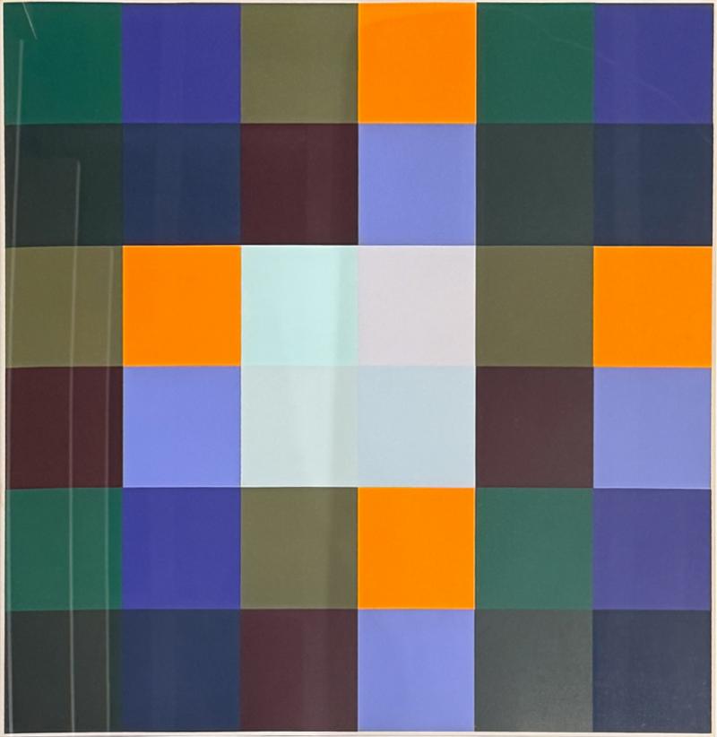 Richard Paul Lohse geometric silkscreen in colors Italy