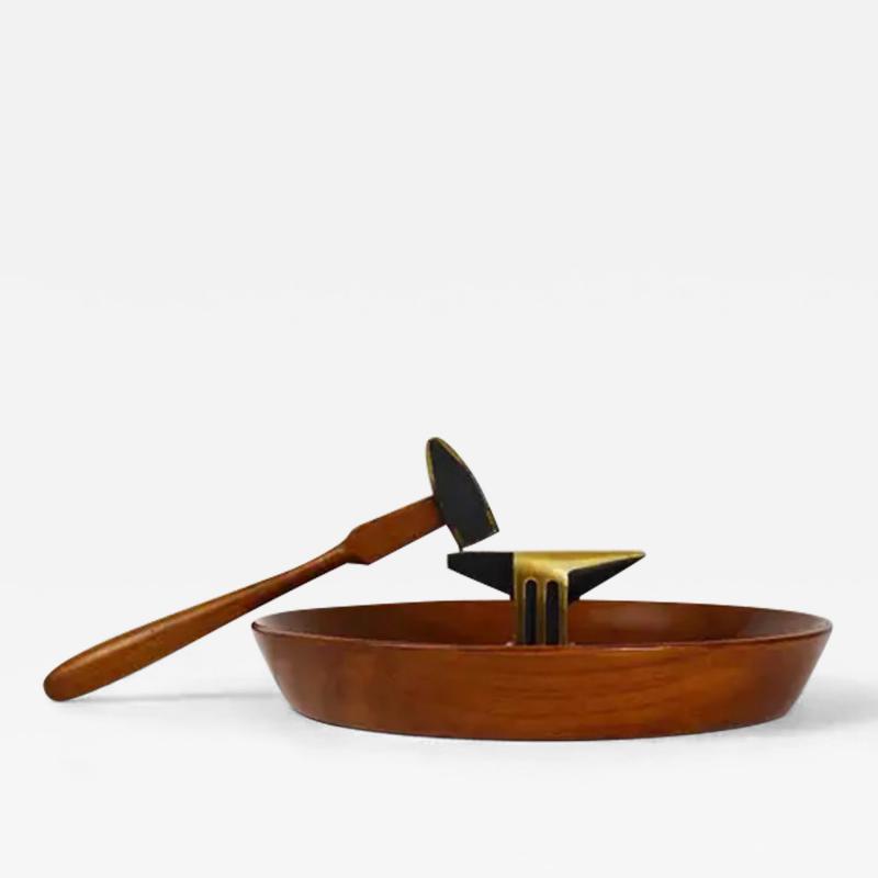Richard Rohac Midcentury Nut Cracker Bowl Hammer Anvil by Richard Rohac Austria 1950s