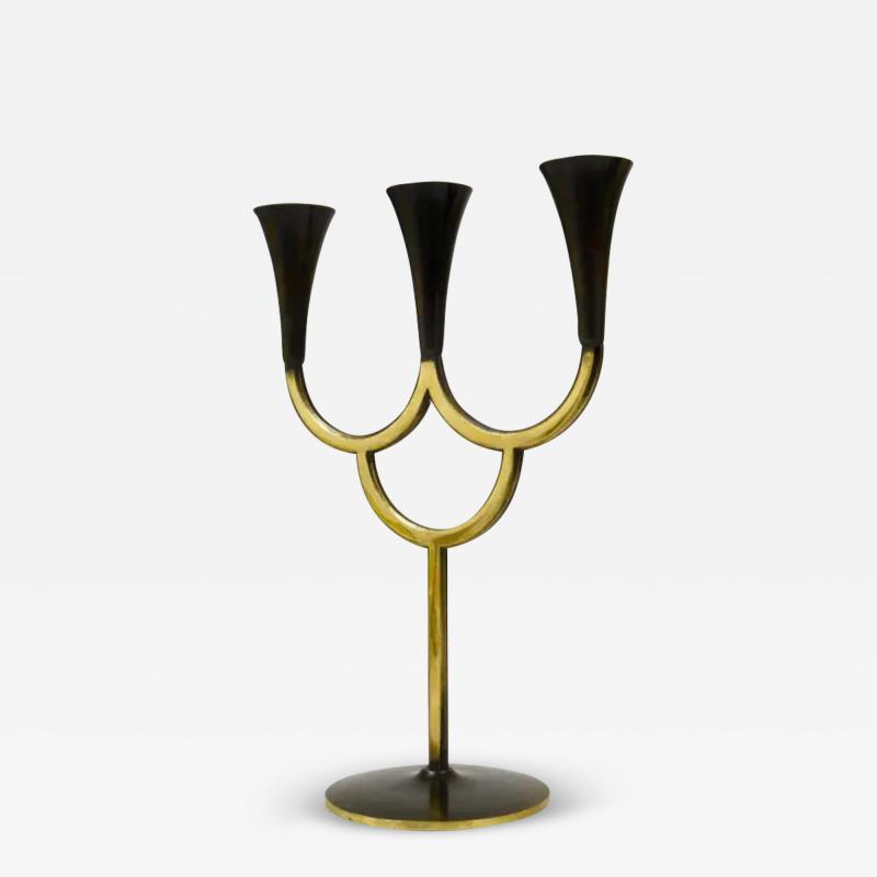 Richard Rohac Richard Rohac Brass Candelabra Mid Century Candle Holder Vienna Austria 1950s