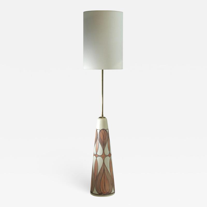 Rigmor Nielsen Rigmor Nielsen floor lamp with brown motif Denmark 1960s