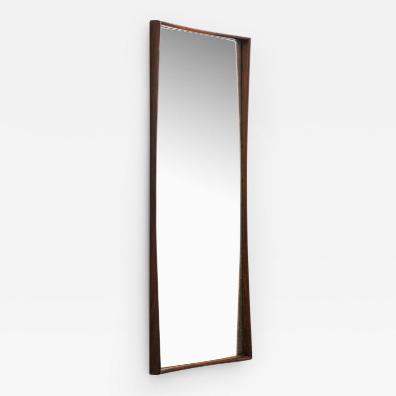 Rimbert Sandholt Rare Mirror with Rosewood Frame by Rimbert Sandholt 1950s