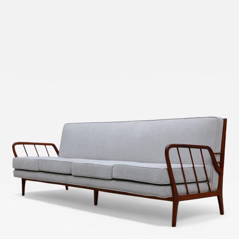 Rino Levi Sofa in Hardwood by Rino Levi in Hardwood Boucle 1960s Lot 395
