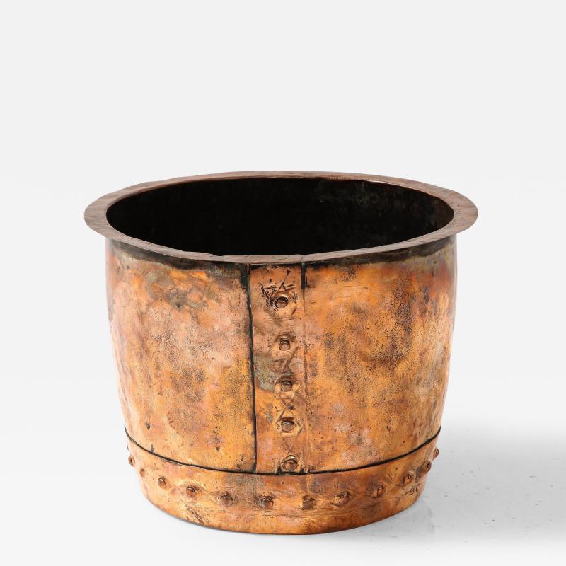 Riveted Copper Log Bin