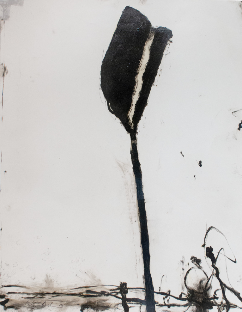 Robert Baribeau Stem in Black 1 Abstract painting 2018
