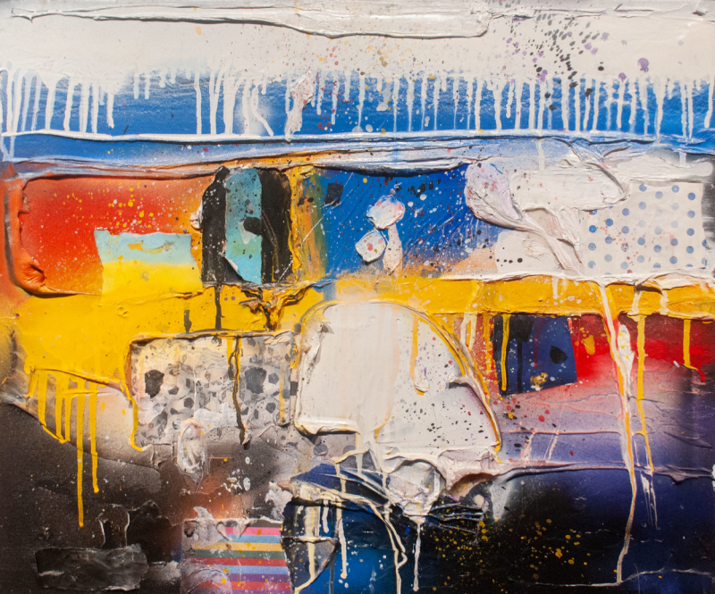 Robert Baribeau Untitled Blue Abstract painting 2007