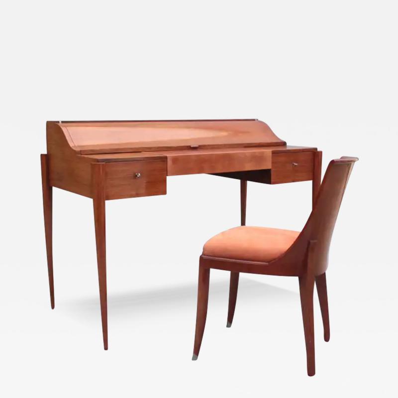Robert Bloch Fine French Art Deco Palisander Desk and Chair by Robert Bloch