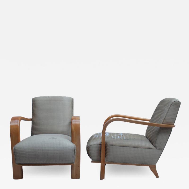 Robert Block Pair of Fine French 1930s Armchairs by Robert Block