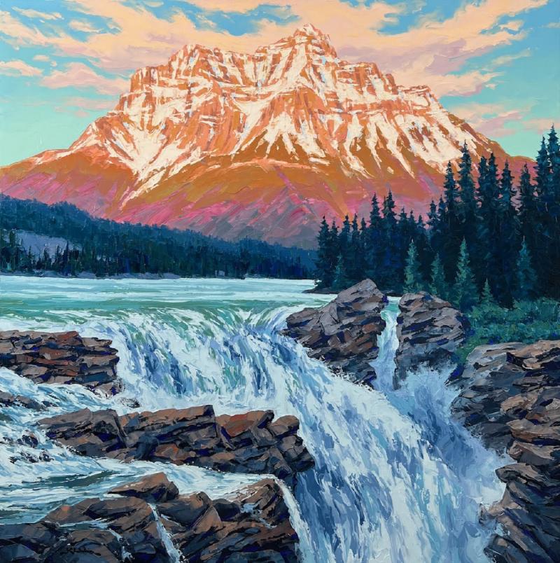 Robert E Wood Athabasca Falls Sunset