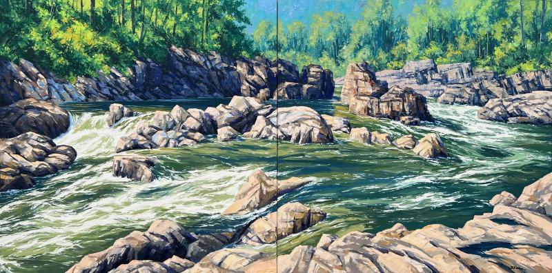 Robert E Wood Kennedy River Rapids Diptych