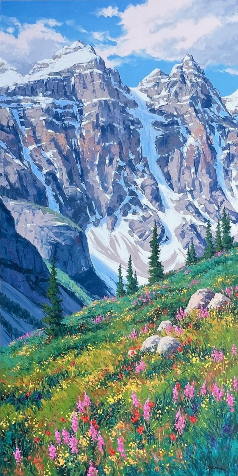 Robert E Wood Wildflowers beneath Mount Bowlen