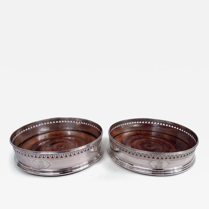 Robert Hennell Pair of Robert Hennell Georgian Neoclassical Wine Coasters 1792