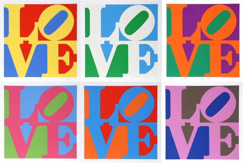 Robert Indiana The Garden of Love Suite of Six 