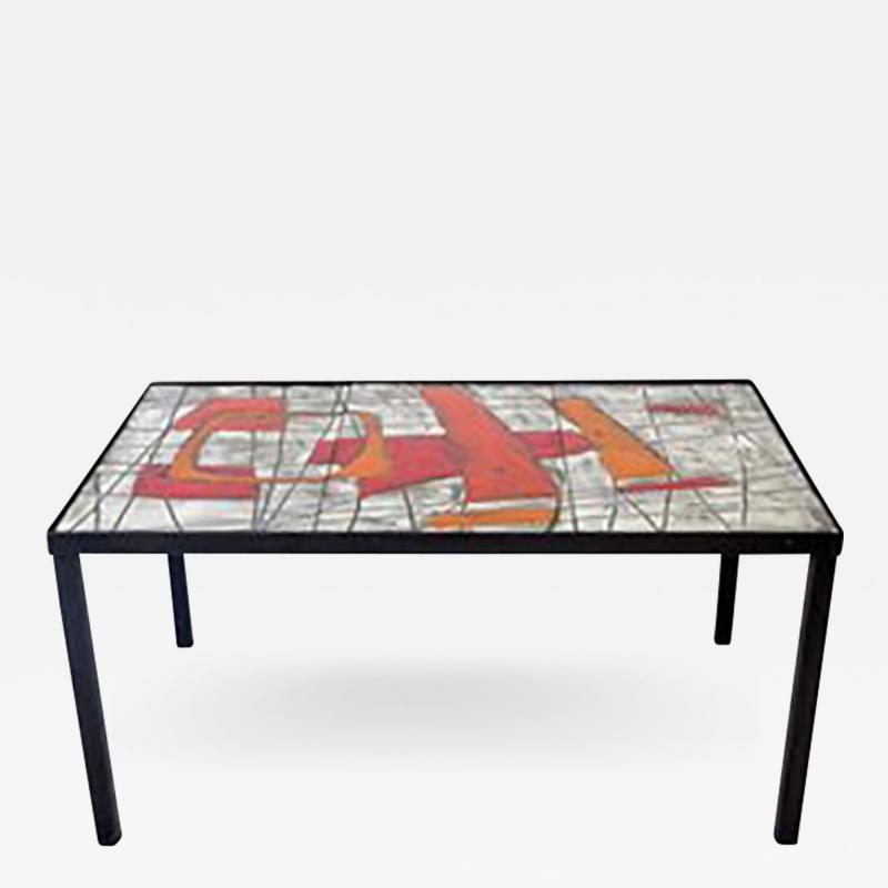Robert Jean Cloutier French Ceramic Coffee Table by Jean and Robert Cloutier Freres Cloutier
