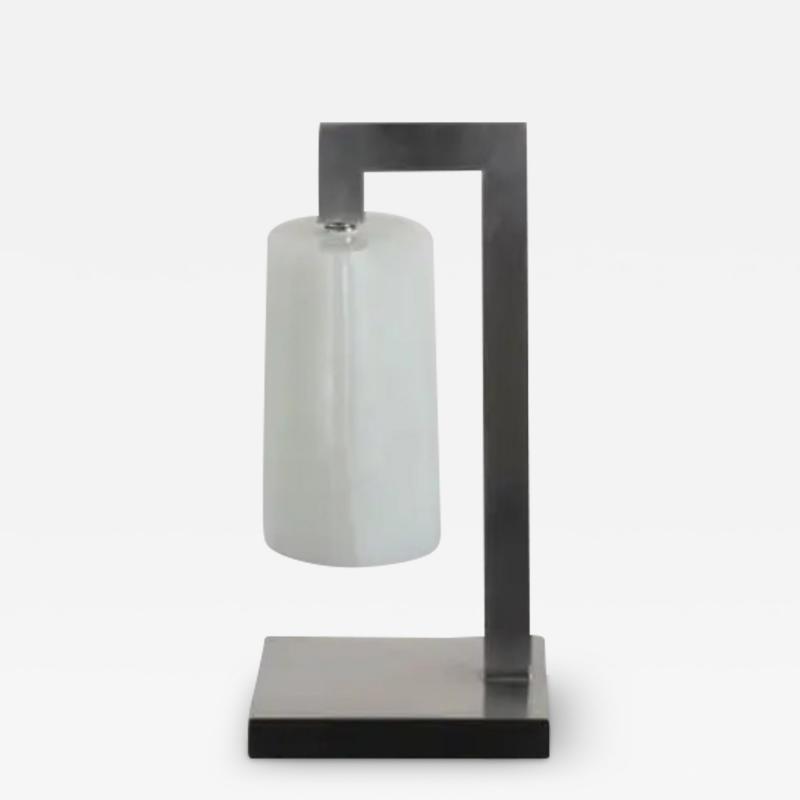 Robert Kuo Bell Shape Lamp Bai Jade Peking Glass by Robert Kuo Hand Carved Limited