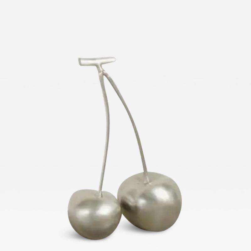 Robert Kuo Cherries White Bronze by Robert Kuo Hand Repousse Limited Edition