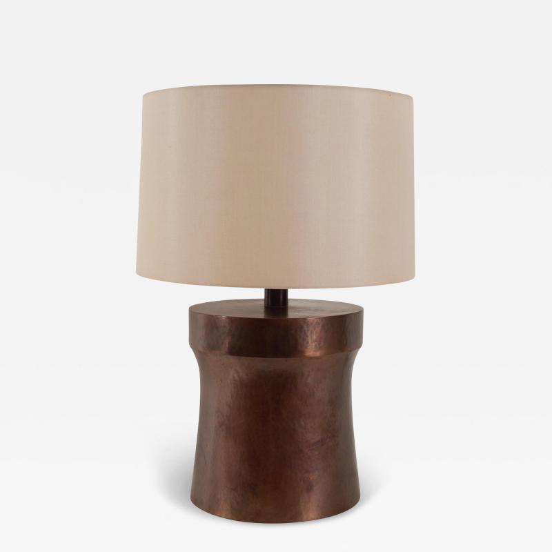 Robert Kuo Contemporary Antiqued Copper Dong Shan Table Lamp by Robert Kuo Limited Edition