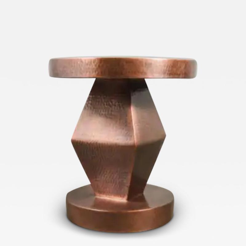 Robert Kuo Contemporary Brancusi Table in Antique Copper by Robert Kuo