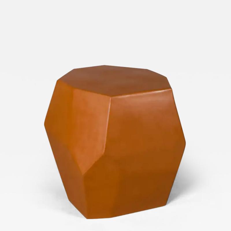 Robert Kuo Contemporary Faceted Drumstool in Mila Lacquer by Robert Kuo Limited Edition