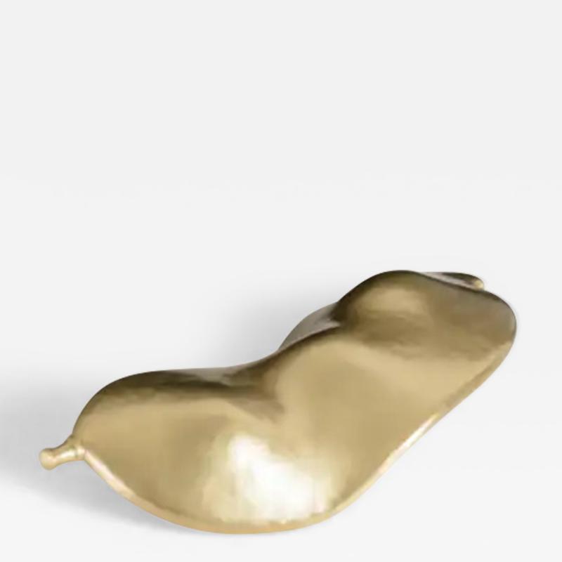 Robert Kuo Contemporary Lima Bean Sculpture in Brass by Robert Kuo Hand Repouss Limited