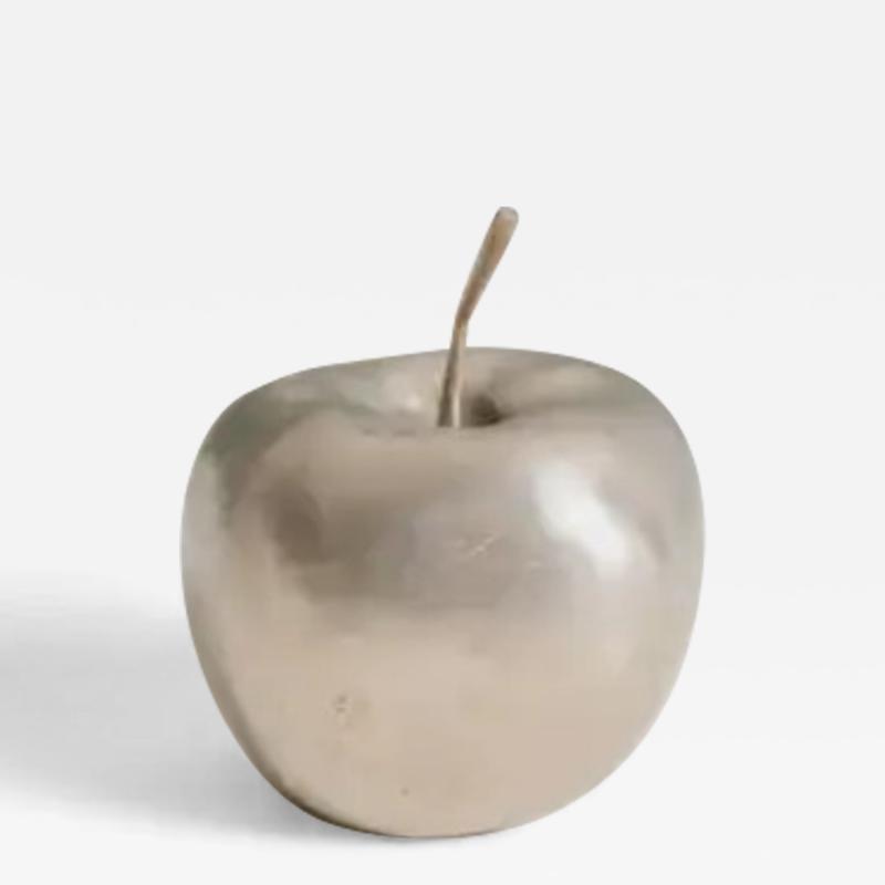 Robert Kuo Contemporary Small Apple Sculpture in White Bronze by Robert Kuo