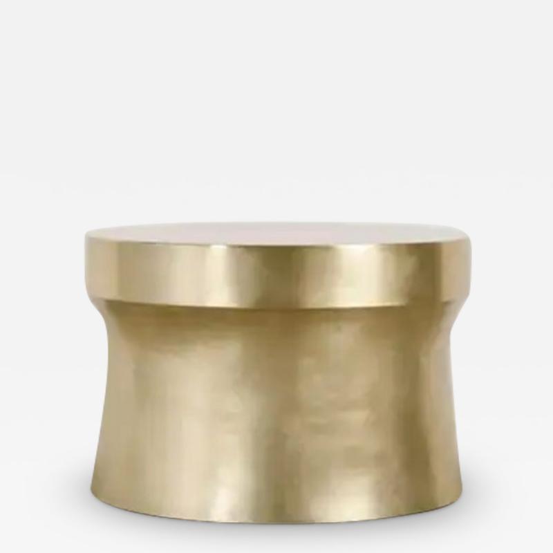 Robert Kuo Dong Shan Table Brass by Robert Kuo Hand Repousse Limited Edition