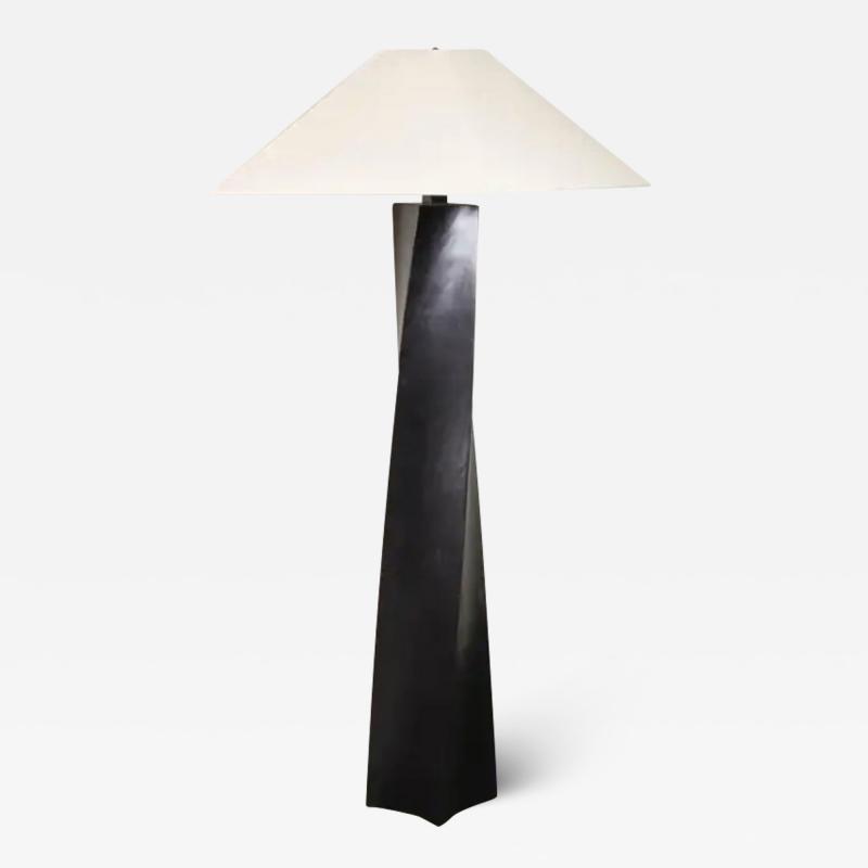 Robert Kuo Helix Floor Lamp Black Copper by Robert Kuo Limited Edition