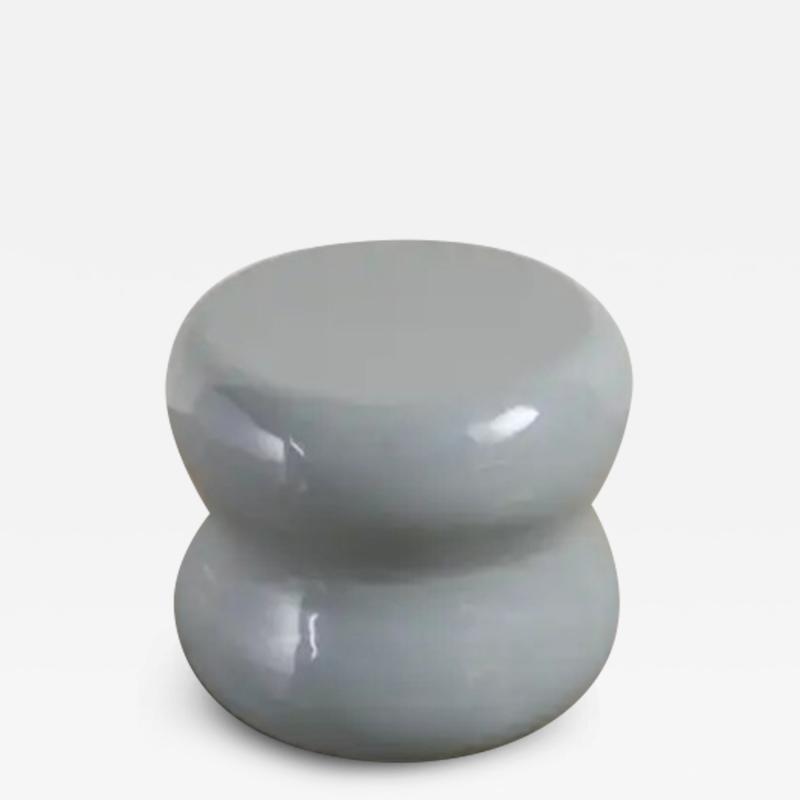 Robert Kuo Large Mallet Drumstool Grey Lacquer by Robert Kuo Limited