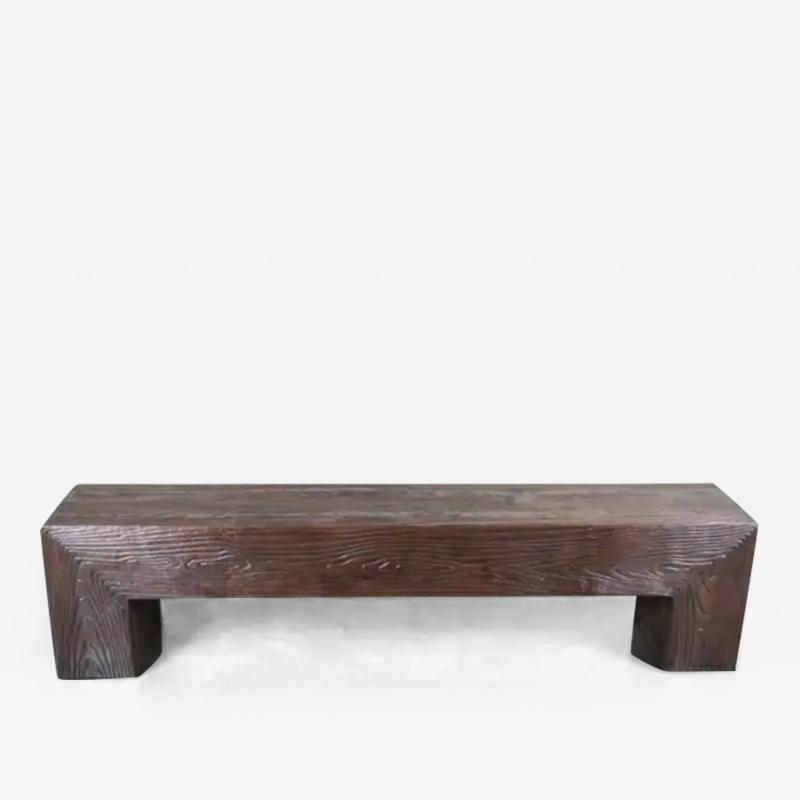 Robert Kuo Long Woodgrain Bench Antique Copper by Robert Kuo Limited Edition