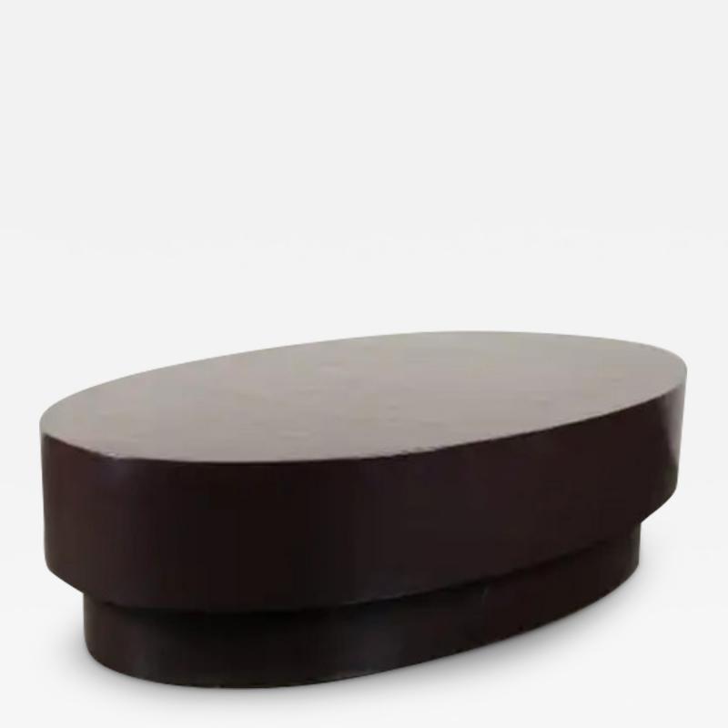 Robert Kuo Oval Coffee Table Copper by Robert Kuo Hand Repouss Limited Edition