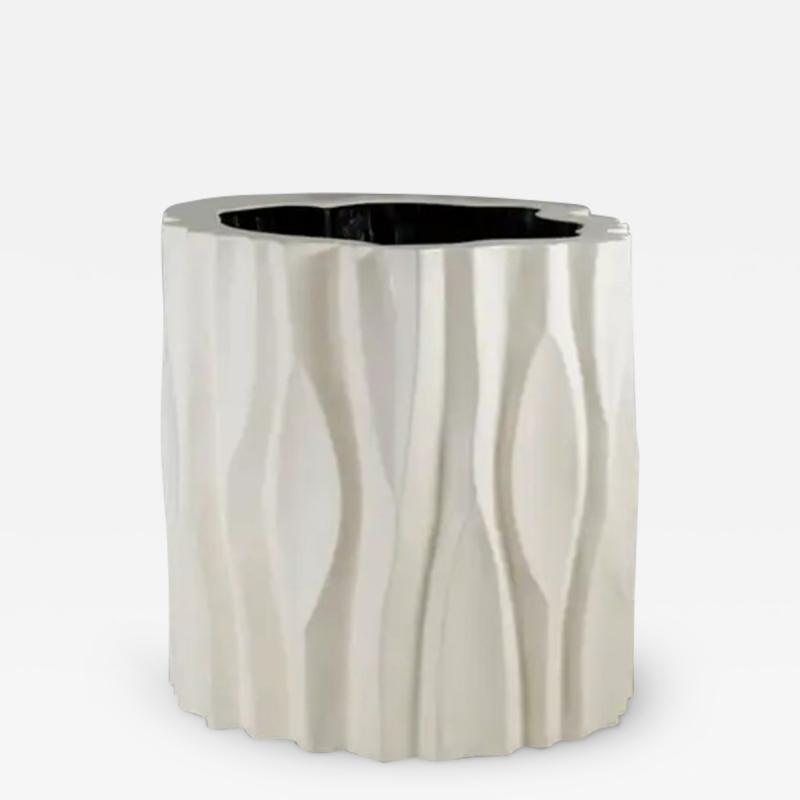 Robert Kuo The Tree Trunk Pot Large Cream Lacquer by Robert Kuo Limited Edition