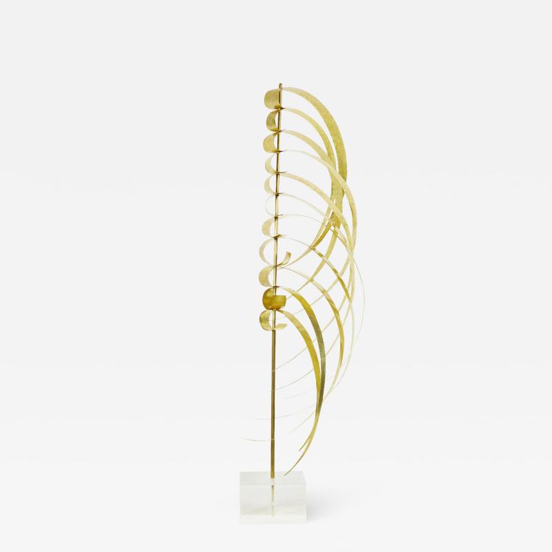 Robert Lee Morris Robert Lee Morris Rooster Tail Brass And Lucite Sculpture