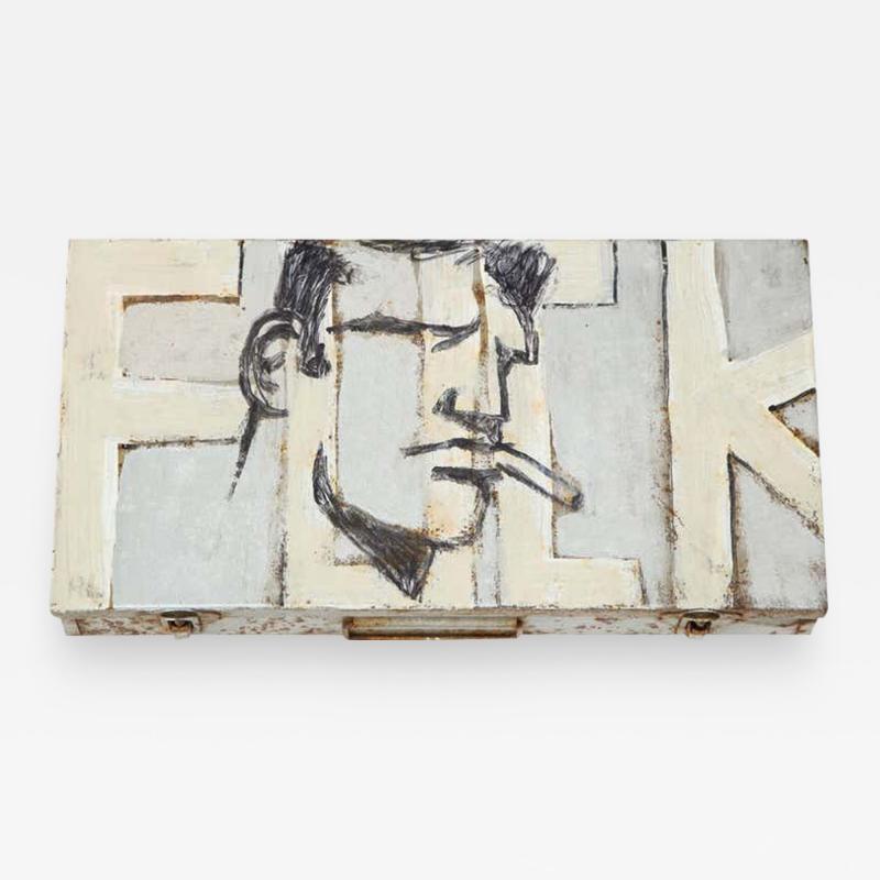 Robert Loughlin Robert Loughlin F Acrylic Painting on Metal Box Signed